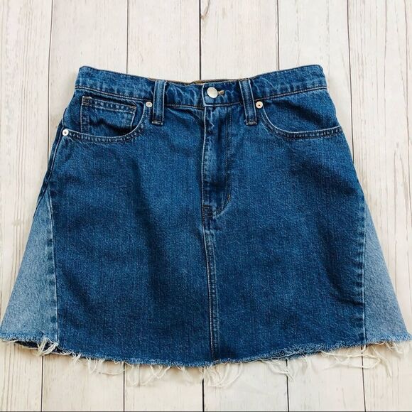Madewell Rigid Denim A-Line Mini Skirt Size 27 - Picture 3 of 7
